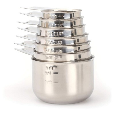 4pc Stainless Steel Measuring Cups Silver - Figmint™ : Target