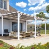 CLIHOME 14 ft. x 12 ft. Outdoor Lean to Gazebo Hardtop Wall Mounted Pergola with Polycarbonate Patio Cover for Patio Lawn - 3 of 4