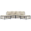vidaXL Poly Rattan Patio Lounge Set in Anthracite - 5-Piece Outdoor Furniture Set with Cushions and Extra Seating Comfort for Garden, Terrace - 3 of 4