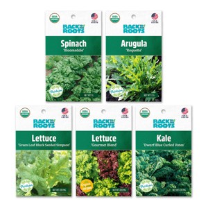Back to the Roots 5pk Organic Leafy Greens Seeds Variety - 1 of 4