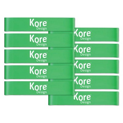 Kore Design Fidget Kick Bands, Latex, 10" to 16", Green, Pack of 10