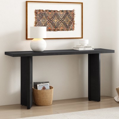 Paaaawaters Stylish Console Table with Pine Veneer and Geometric Legs,Suitable for Living Room, Study and Dining Room