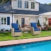 3 Pieces Outdoor Swivel Rocker Chair Set Swivel Glider Rocker Rocking Chair Set with Glass Top Table with Thick Cushions for Backyard, Balcony, Deck - 3 of 4