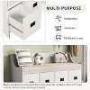 Multifunctional Wooden Shoe Organizer Bench，Removable Cushion, with 4 Storage Drawers and Backrest - 4 of 4