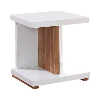 Hal Open Shelf End Table White - miBasics