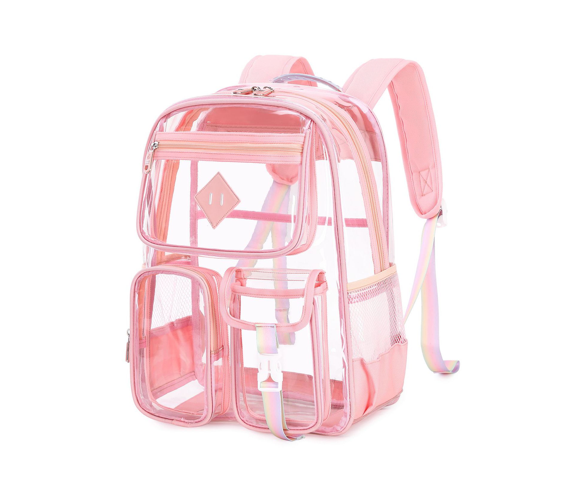 Contixo Clear Backpack for Kids & Adults, Stadium & School Approved, Waterproof PVC Bookbag, 16.9"H x 13.7"L x 6.6"W