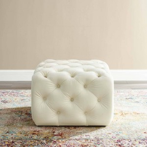 Amour Tufted Button Square Performance Velvet Ottoman - Modway - 1 of 4