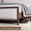 Metal Platform Bed Frame with Headboard and Footboard, Wood Grain Bed Frame with Rivet, No Box Spring Needed, Walnut - 4 of 4