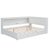 YOOCOZZ Full Size Wood Daybed with Storage Shelves, USB, LED, and Trundle - 3 of 4