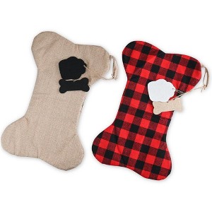 Ornativity Christmas Plaid Pet Stocking - 2 Pack - 1 of 4