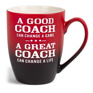 Elanze Designs Inspirational Appreciation Coffee Cup Mug 12 Ounce Ceramic With Ombre Gradient Good Coach Great Coach Red and Black - 1 of 4