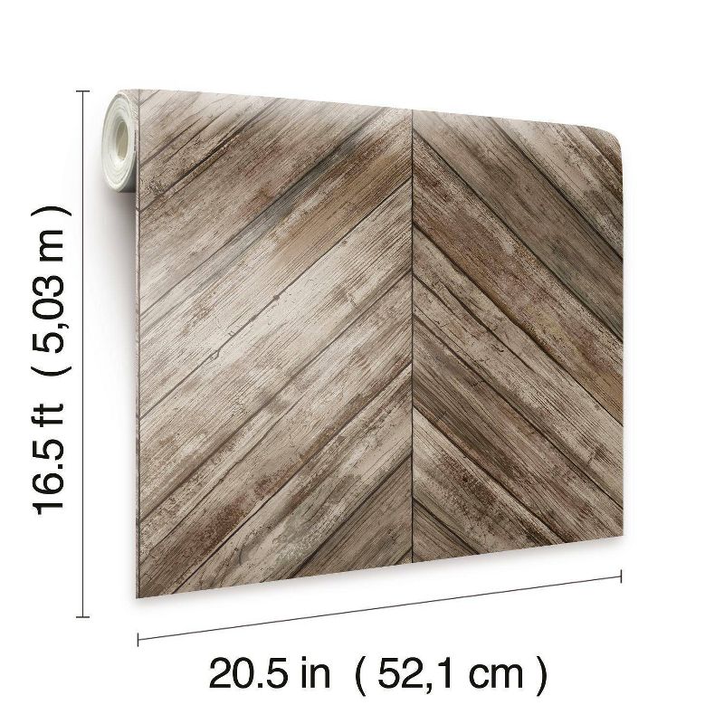 RoomMates Herringbone Wood Boards Peel and Stick Wallpaper, 5 of 11