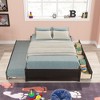 ALEXOUN Solid Wood Full Size Platform Bed with Twin Size Trundle and Two Storage Drawers, Full Size Storage Platform Bed with Trundle - 2 of 4
