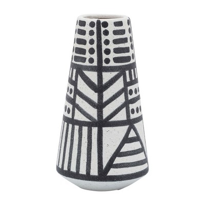 Sagebrook Home 8" Ceramic Vase - Contemporary Eclectic Design Vase Unique Creative Decorative Accent