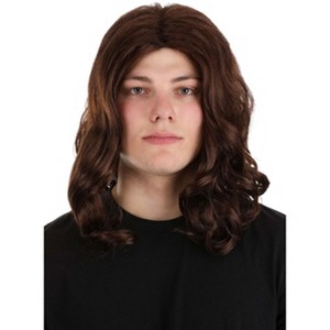 HalloweenCostumes.com One Size Fits Most  Men  Adult Wild and Wavy Tarzan Jungle-Themed Costume Wig Accessory, Brown - 1 of 4