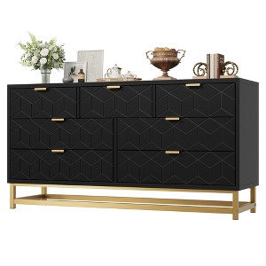 COZONY 53.5" Wide 7-Drawer Dresser with Gold Handles, Modern Large Chest with Metal Legs, Spacious Storage Organizer for Bedroom, Closet, Entryway - 1 of 4