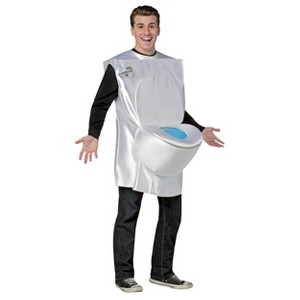 Imposta Costumes Adult Toilet Costume Bodysuit White One Size - 1 of 1