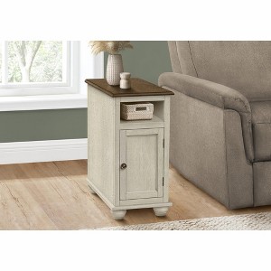 VYNXARIA Two-Tone Accent Table: Stylish Nightstand & End Table with Storage - 1 of 4