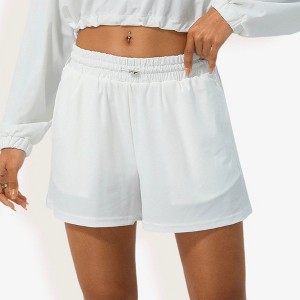 Anna-Kaci Active Women's High Waist Elastic Drawstring Casual Shorts with Relaxed Fit and Lightweight Fabric for Everyday Wear - 1 of 4