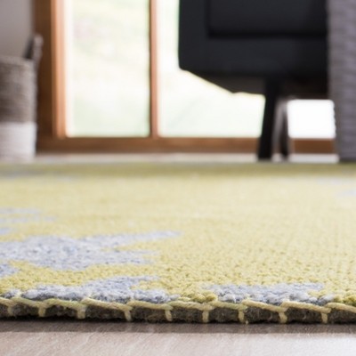 Chartreuse Hand-Knotted Wool and Viscose Area Rug