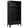 vidaXL Industrial Steel Bookshelf - Black Freestanding Furniture with Shelves, Drawers, and Name Tags for Office and Home - 2 of 4