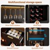 Besiost Wine Bar Buffet Table with Storage and Wine Rack, Coffee Bar Cabinet with Drawer - 3 of 4