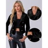 Allegra K Women's Velvet Notch Lapel Open Front Long Sleeve Party Cocktail Blazer Jacket - 2 of 4