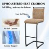 QingMoon Faux Leather Bar Stools, Counter High Chairs Set of 2 with Metal Legs and Non-Slip Feet for Kitchen Island, Pub and Restaurant (Brown) - 4 of 4