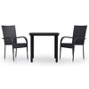 vidaXL 3 Piece Patio Dining Set Black - 2 of 4