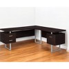 71" Taupe and Silver L Shape Computer Desk With Three Drawers - 2 of 3