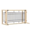 DOMETOUR Wood Freestanding Pet Gate 38"-71" Length Adjustable Dog Gate Safety Fence for Stairs Doorways, Natural - 4 of 4