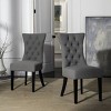 Columbo 21" H Tufted Side Chair (Set of 2) - MCR4719 - Granite - Safavieh Couture - 2 of 4