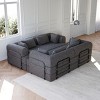 KWPZQEB 78.7'' Convertible Sleeper Sofa Bed with Cylindrical Pillow, Corduroy Folding Couch with Fixed-Shape Frame, Futon Sofa Bed for Living Room - 3 of 4
