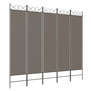 vidaXL Gray Room Divider, Foldable 5-Panel Room Partition, 78.7"x78.7", Durable and Breathable Polyester, Sunblock and Privacy - 1 of 4