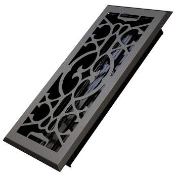 Home Intuition Victorian Scroll Decorative Floor Register Vent with Mesh Cover Trap