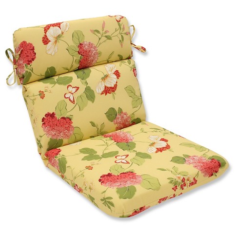 Outdoor Rounded Chair Cushion - Yellow/red Floral : Target