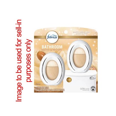 Febreze Bathroom Air Freshener, Odor-Fighting, Soothe & Restore Scent, 2 Count