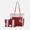 MKF Collection Rochelle Vegan Color Block Vegan Leather Women’s Tote Bag with Wristlet by Mia K - Blush Wine - 2 of 4