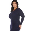 White Mark Plus Size Long Sleeve Rib Midi Sweater Dress - 4 of 4