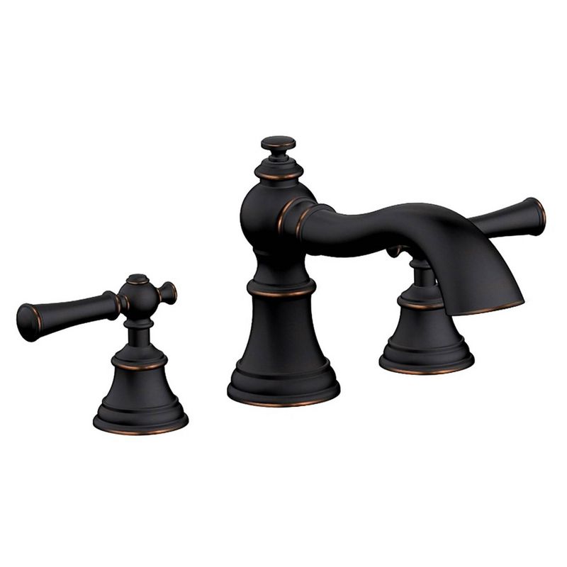 Two Handle Adjustable Deck Mount Roman Tub Faucet Oil Rubbed Bronze - Tosca, 3 of 4