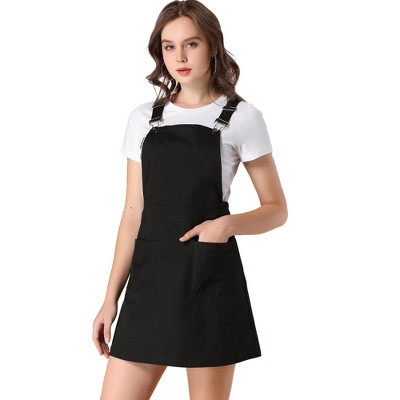 Allegra K Women's Pinafore Overall Skirts Adjustable Strap A-Line Suspender Skirt with Pockets