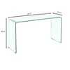 Lirago Tempered Clear Glass Console Table-Rounded Edge Sofa Table for Living Room Office & Compact Spaces 13.7"D * 43.3"L * 29.5"H - 4 of 4