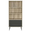 Coaster 70" Leland Farmhouse 6 Shelf Metal/Wood Bookcase Rustic Brown/Dark Gray - 4 of 4