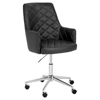 Chase 17-21" Transitional Faux Leather Office Chair in Black - Brant House