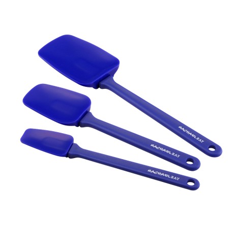 Rachael Ray Spoonula Set - 3 piece: Silicone Kitchen Utensils, Dishwasher-Safe, Blue, 12.5" Length, Adult Use