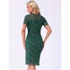 INSPIRE CHIC Women's Cocktail Party Elegant Floral Lace Crew Neck Sheath Dresses - 4 of 4