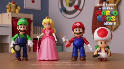  The Super Mario Bros. Movie - 5 Inch Action Figures Series 1 –  Mario Figure with Plunger Accessory : Toys & Games