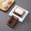 Aoibox Wooden Soap Dish Set of 2, Self Draining Shower Soap Holder for Bathroom, Natural Soap Saver Tray for Homemade Soaps, Handcrafted - 3 of 4