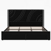 Merax Modern Velvet Upholstered LED Bed Frame with Wingback Headboard & Storage Drawers - 2 of 4