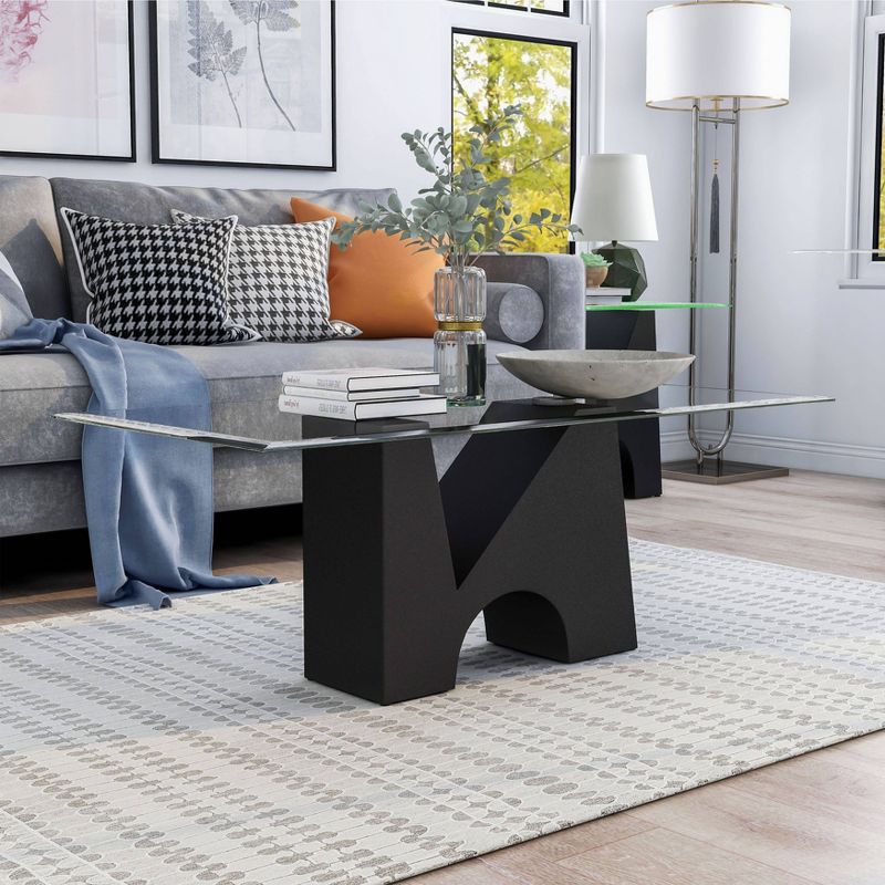 Riverpoint Modern Rectangle Coffee Table Clear/Black - HOMES: Inside + Out, 3 of 11